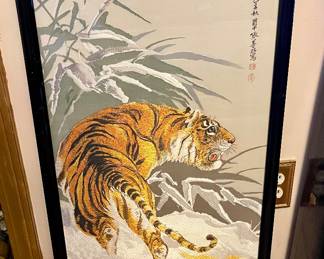 Chinese Tiger silk embroidery