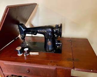 Singer sewing machine in table