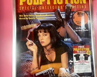 Holy Grail! Pulp Fiction movie signed poster: Quentin Tarantino, Bruce Willis, Samuel L Jackson, John Travolta, Ving Rhames, Uma Thurman, etc