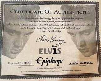 COA for Elvis guitar