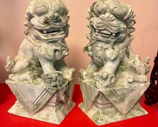Chinese marble foo dogs