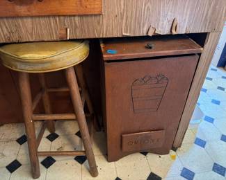 POTATO BIN AND STOOL