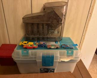 COIN SORTER, TACKLE BOX, ETC