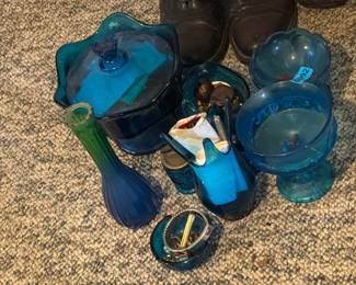 VINTAGE BLUE GLASSWARE