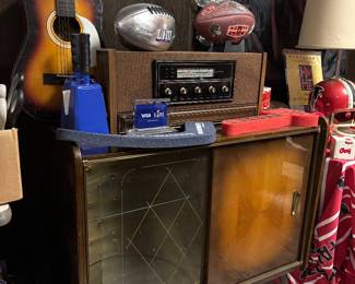 Vintage Midcentury Record Console Cabinet