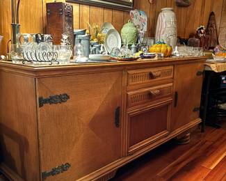 Gorgeous Vintage Oak Credenza