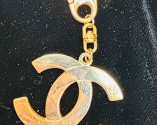 Chanel Double C Logo Keychain / Luggage Tag