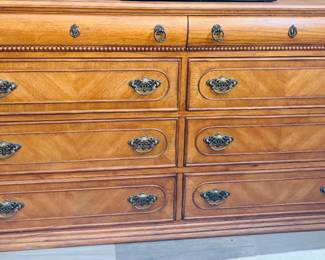 Long Dresser with Rope Style Accents & 8 Drawers