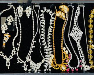 Vintage Rhinestone Necklaces / Earrings