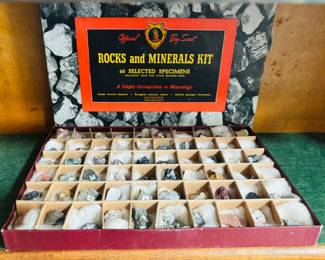 Vintage Boy Scouts Rocks and Mineral Kit