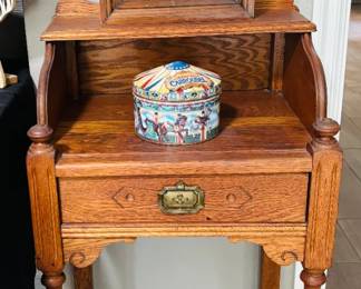 Vintage Oak Telephone Table