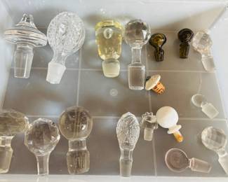 Close-up of Crystal Decanter Stoppers