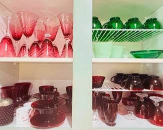 Ruby Red Depression Glass - Pink Stemware