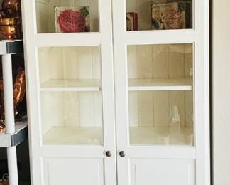 Tall White Display Cabinet