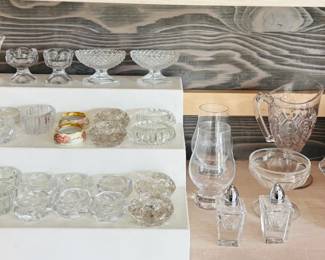 Vintage Crystal Salt Cellars - Crystal Candy Jars - Pitcher
