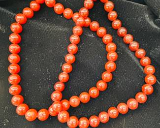 Two Strands of Carnelian Beads