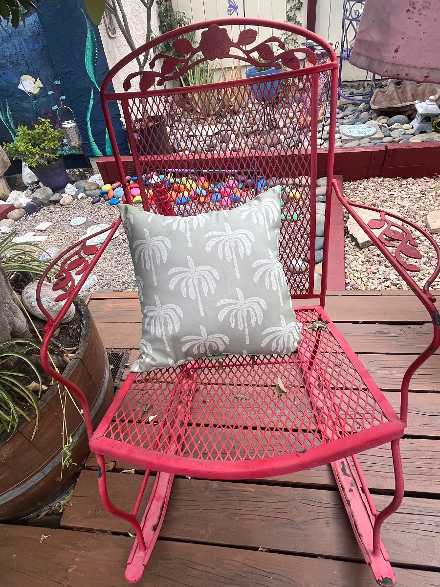 Patio rocking chair and pillow