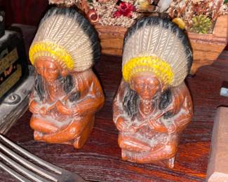 Vintage Native American Indian Salt & Pepper Shaker Set