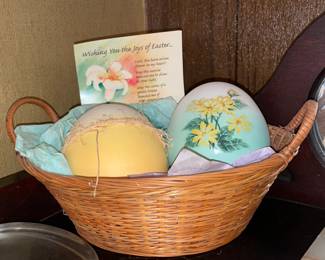 Decorated Eggs In Basket