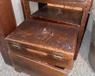 Vintage Wooden Sewing Box
