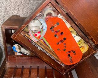 Vintage Wooden Sewing Box