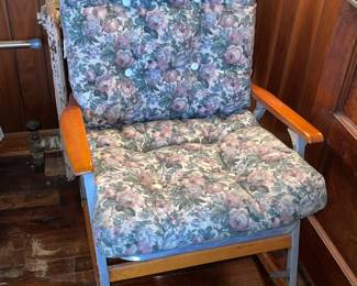 Vintage Mid-Century Modern Teak Folding Rocking Arm Chair