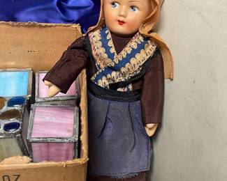 Vintage Holland Doll W/ Celluloid Face