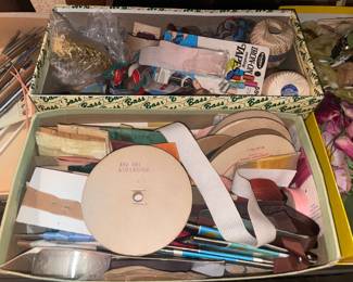 Assorted Sewing Notions, Supplies, Fabric, Etc.