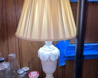 Hard Carved White Marble Table Lamp