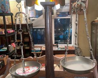 Antique Wood & Brass Scale