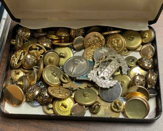 Brass Military Themed Buttons