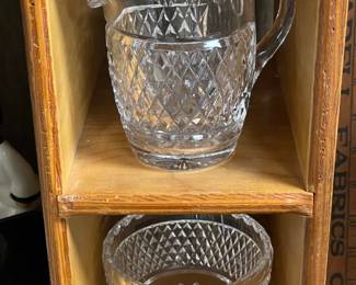 Crystal Pitcher W/ Mini Bowl
