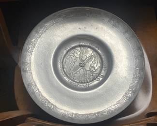 Large Hammered Metal Lazy Susan