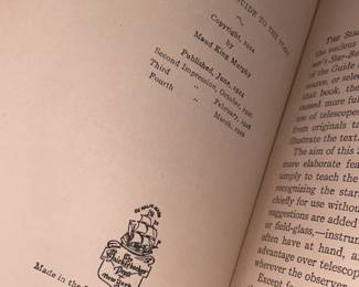 Antique A Beginner's Guide To The Stars Hardcover Book (1924)