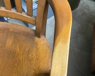 Antique Wooden Rolling Arm Chair