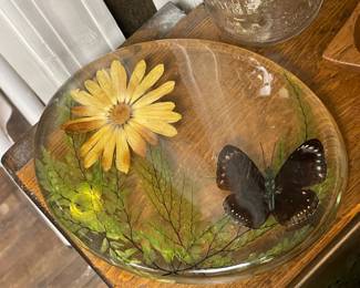 Vintage Butterfly Pressed Flower Trivet