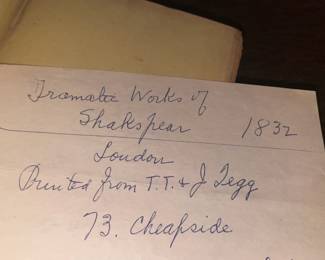 Antique The Dramatic Works Of Shakespeare Book (1832)