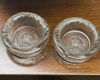 Ship Crystal Ashtrays