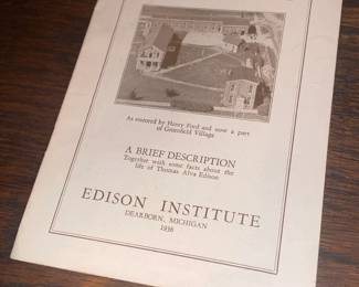 Vintage Menlo Park Edison Institute Pamphlet (1936)