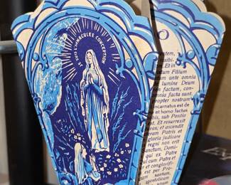 Vintage Paper Fold Out Holy Water Holder