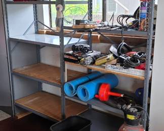 Metal Shelves and garage items