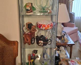 glass display case and glass collectibles