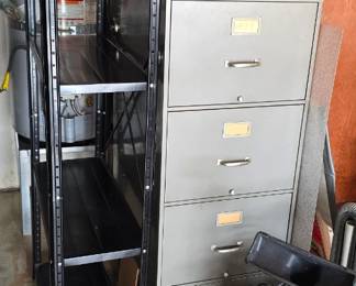 File Cabinet and more metal shelves