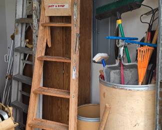 Yard tools and ladders, etc.
