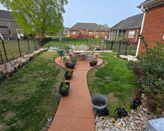 Lawn decor, planters excluding fire place.