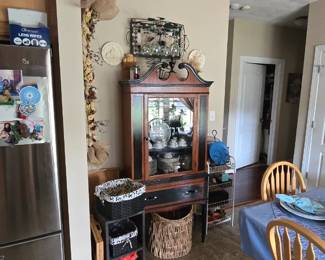 Vintage china cabinet, dinning table and chairs