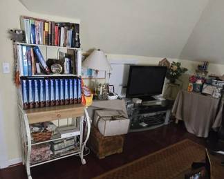 Kitchen bakers rack, books, media stand