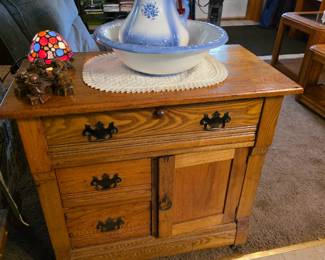 Antique oak dry sink.