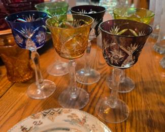BOHEMIAN 6 Crystal WINE GLASS, Hand Cut