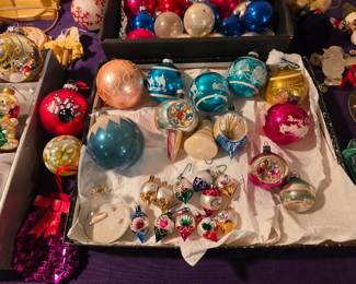 Vintage shiny bright ornaments and others